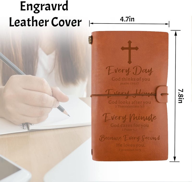 JOYKWE Christian Gifts for Women Men, Leather Journal Gift-Inspiration Religious Gifts Ideas, Religious Gifts Scripture Gifts for Women Men Friends Valentines Gifts Birthday Gifts for Mom Daughter Son - Image 4